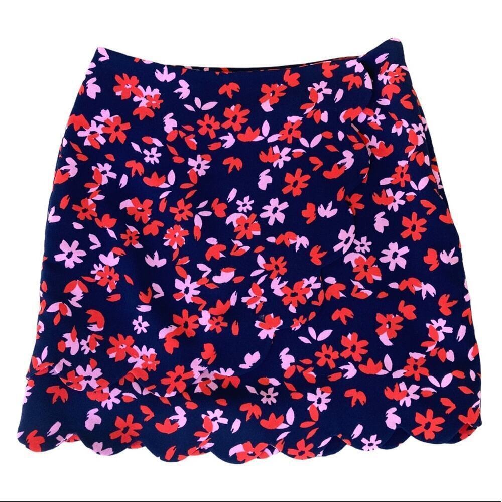 DRAPER JAMES Floral Scalloped Edge Skirt  Size 2